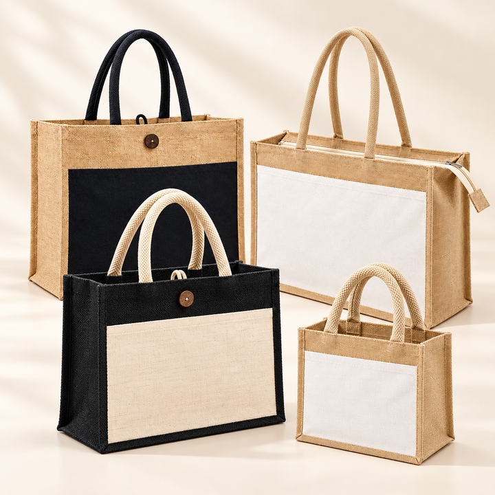 Jute Front Pocket Hamper & Zipper Bag Sample Kit