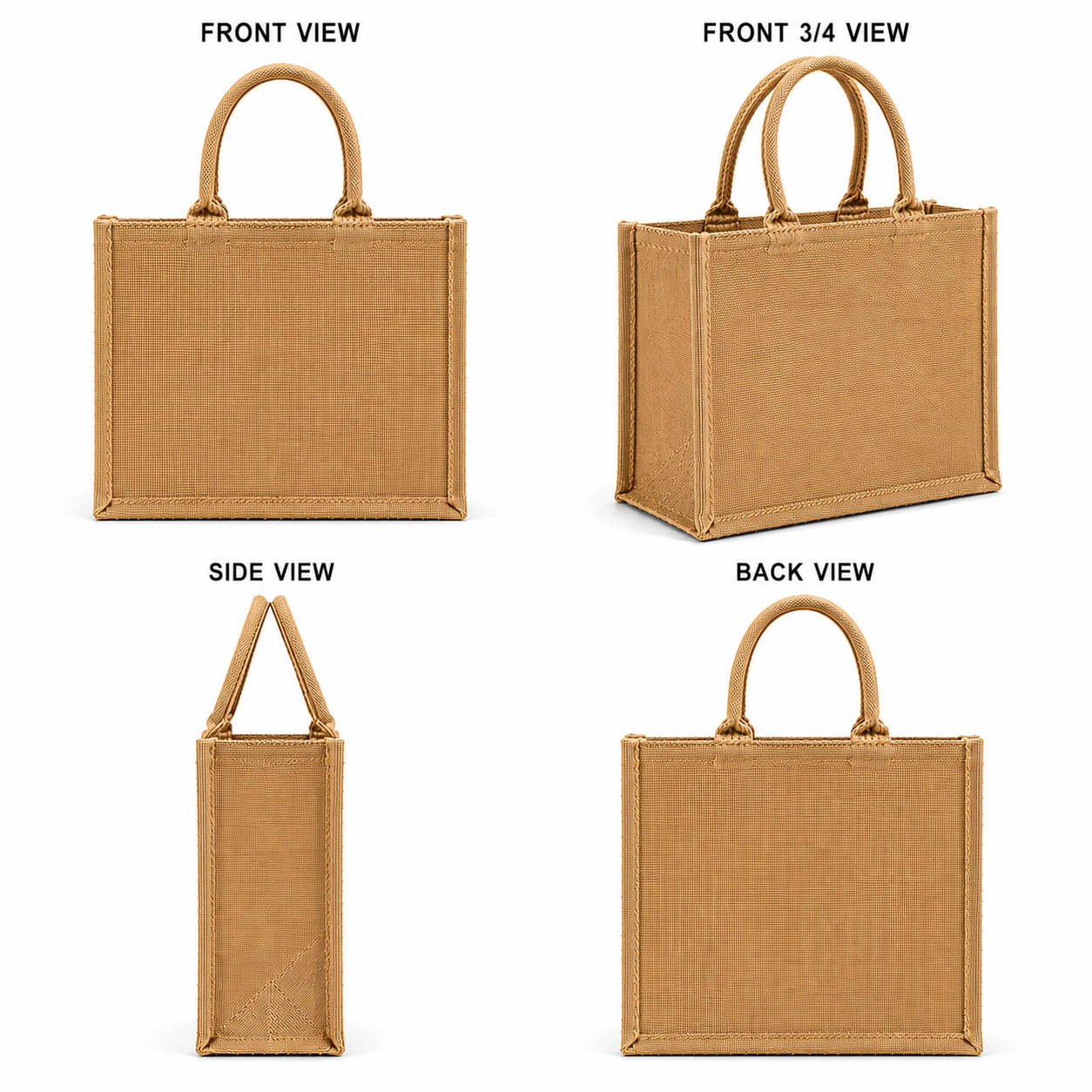 15×13×6 Natural Jute Tote Bag | 350 GSM