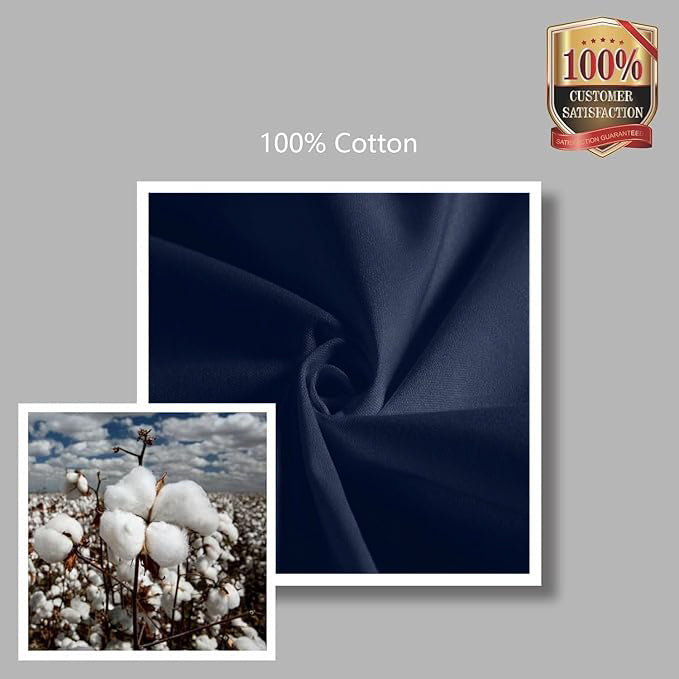 Navy Blue Large Canvas Tote Bag | 19" x 15" x 6"