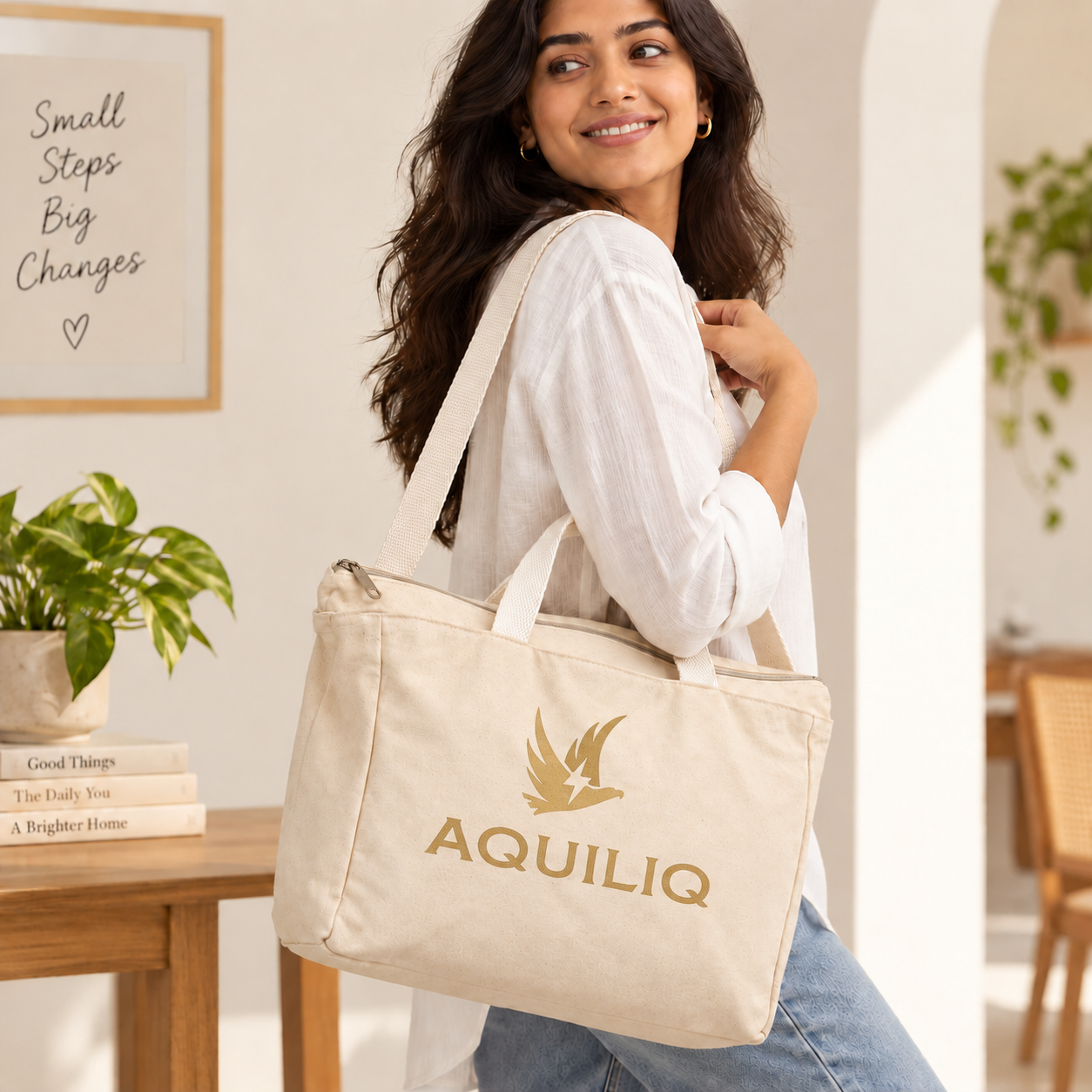 14×12×4 Canvas Sling Bag with Zip | 330 GSM