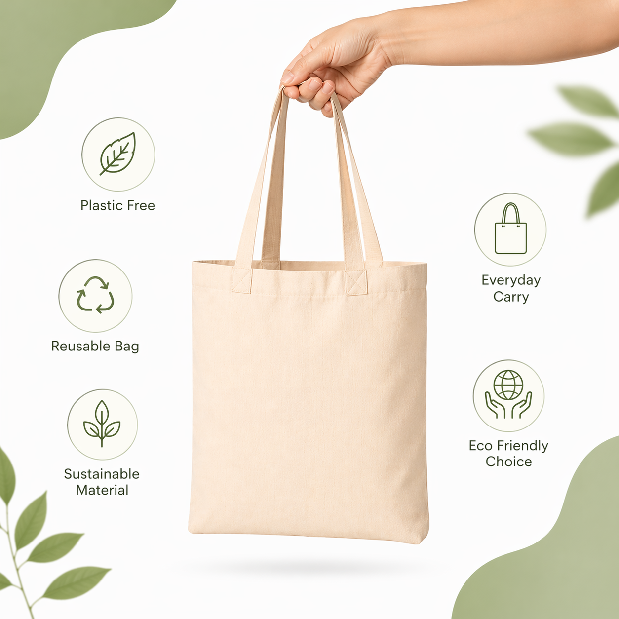 10x12 Inch Cotton Tote Bag | 150 GSM