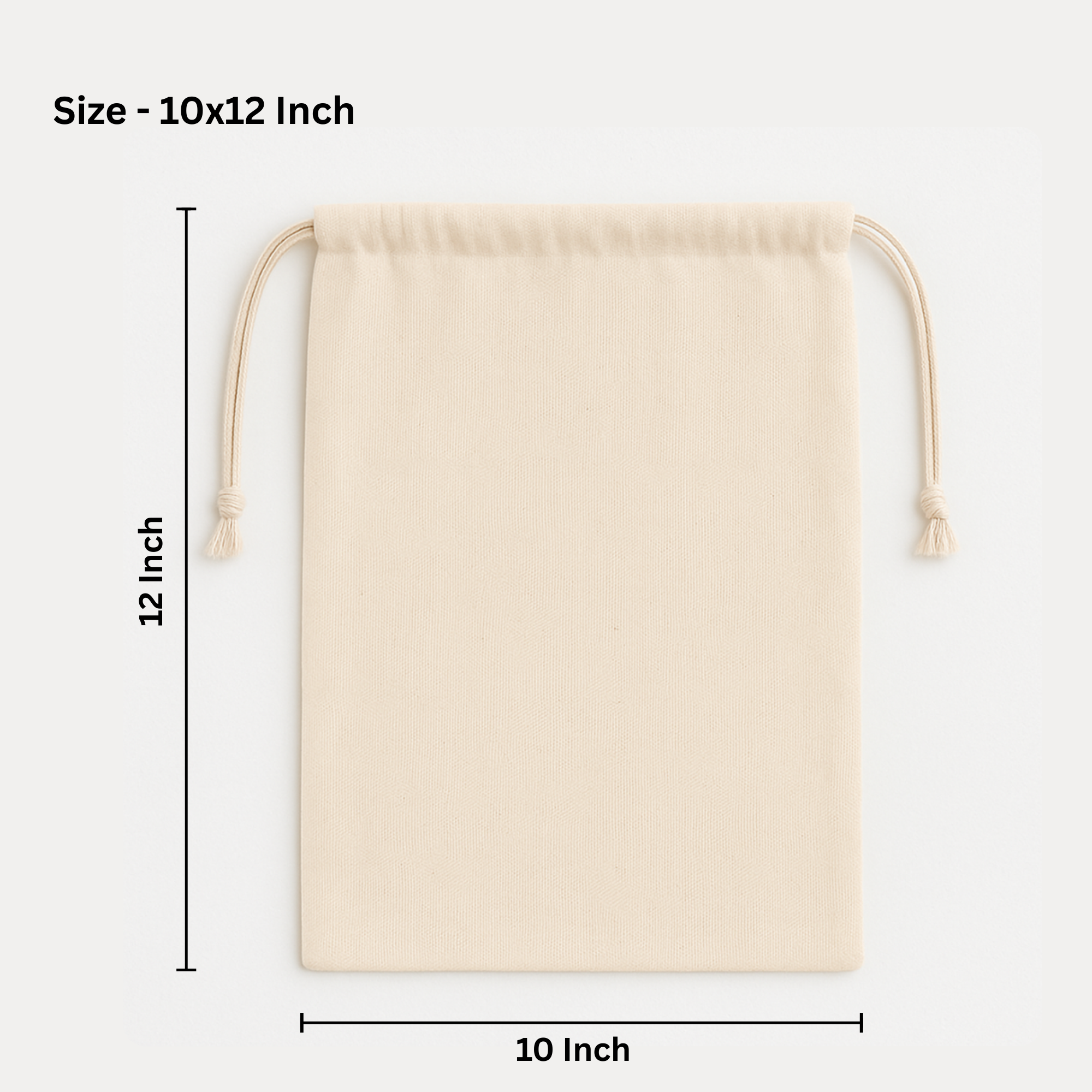 10x12 Inch Cotton Drawstring Pouch Bag