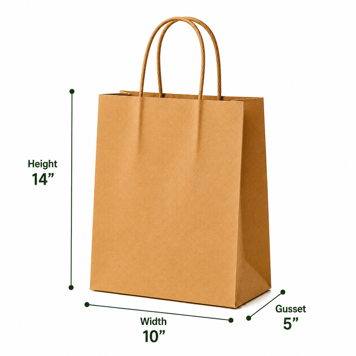10x14x5 Kraft Paper Bag | 110 GSM