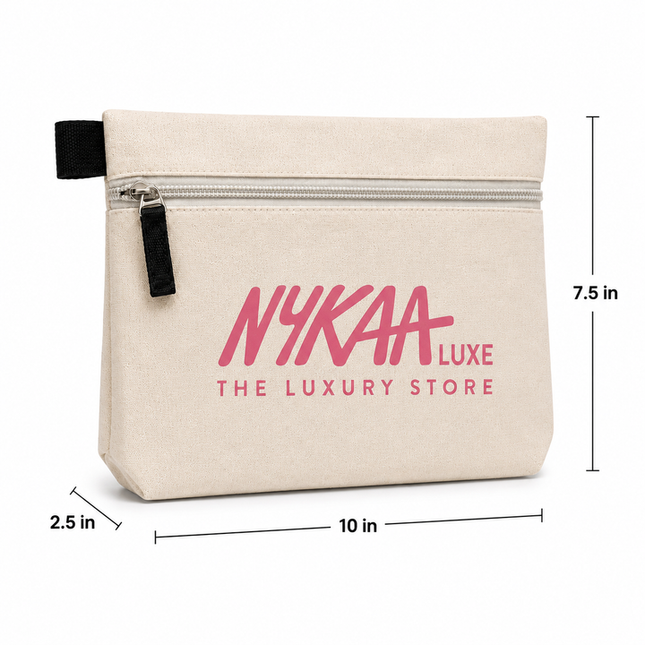 Custom 10×7.5×2.5 Utility Cotton Zipper Pouch