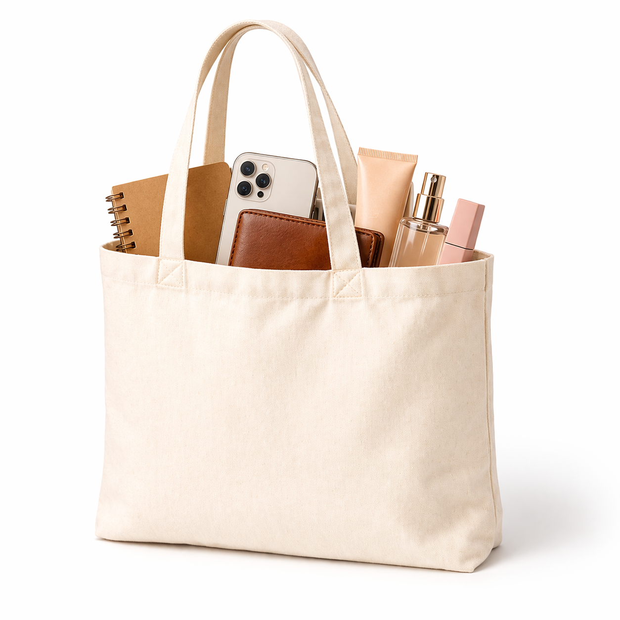 10x8 Inch Cotton Canvas Tote Bag