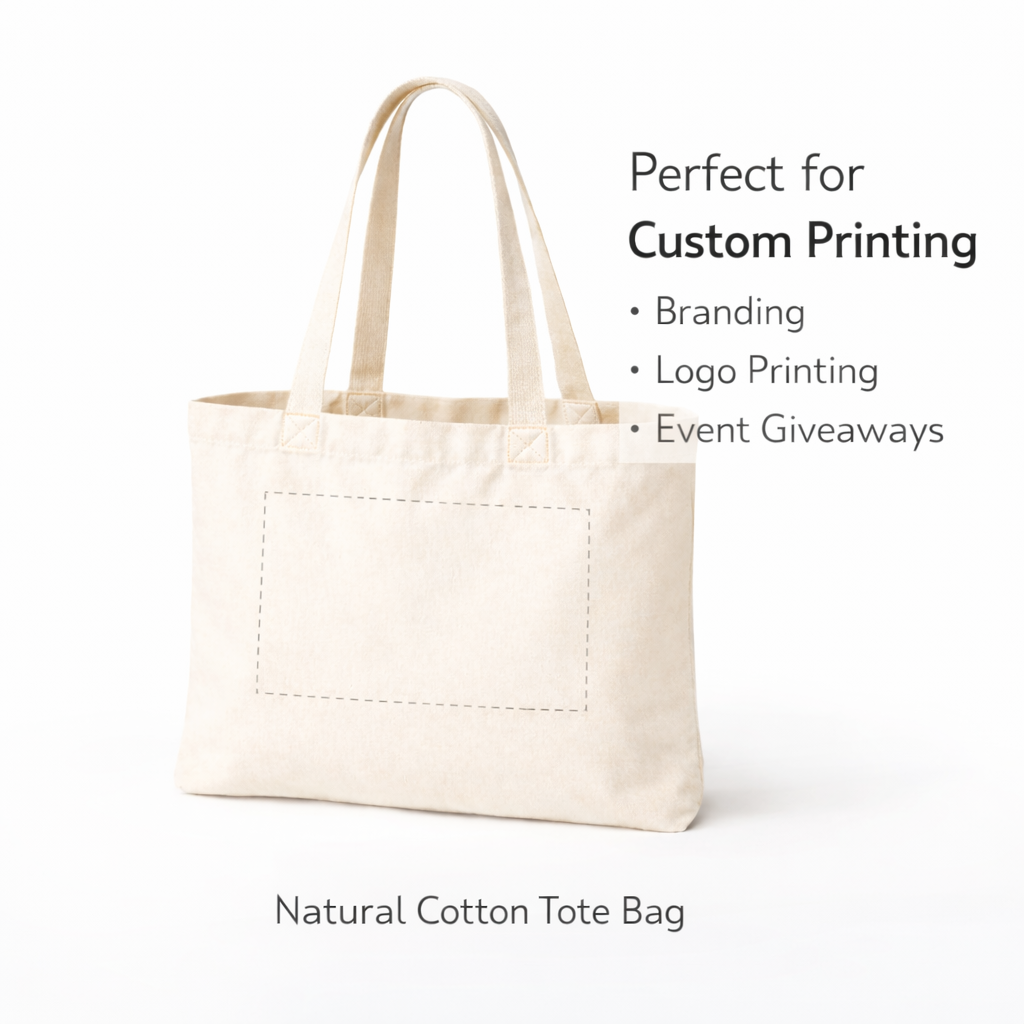 10x8 Inch Cotton Canvas Tote Bag