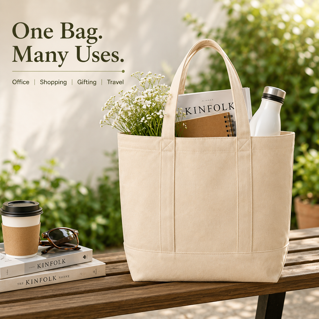 15x12x5 Cotton Canvas Tote Bag | 400 GSM