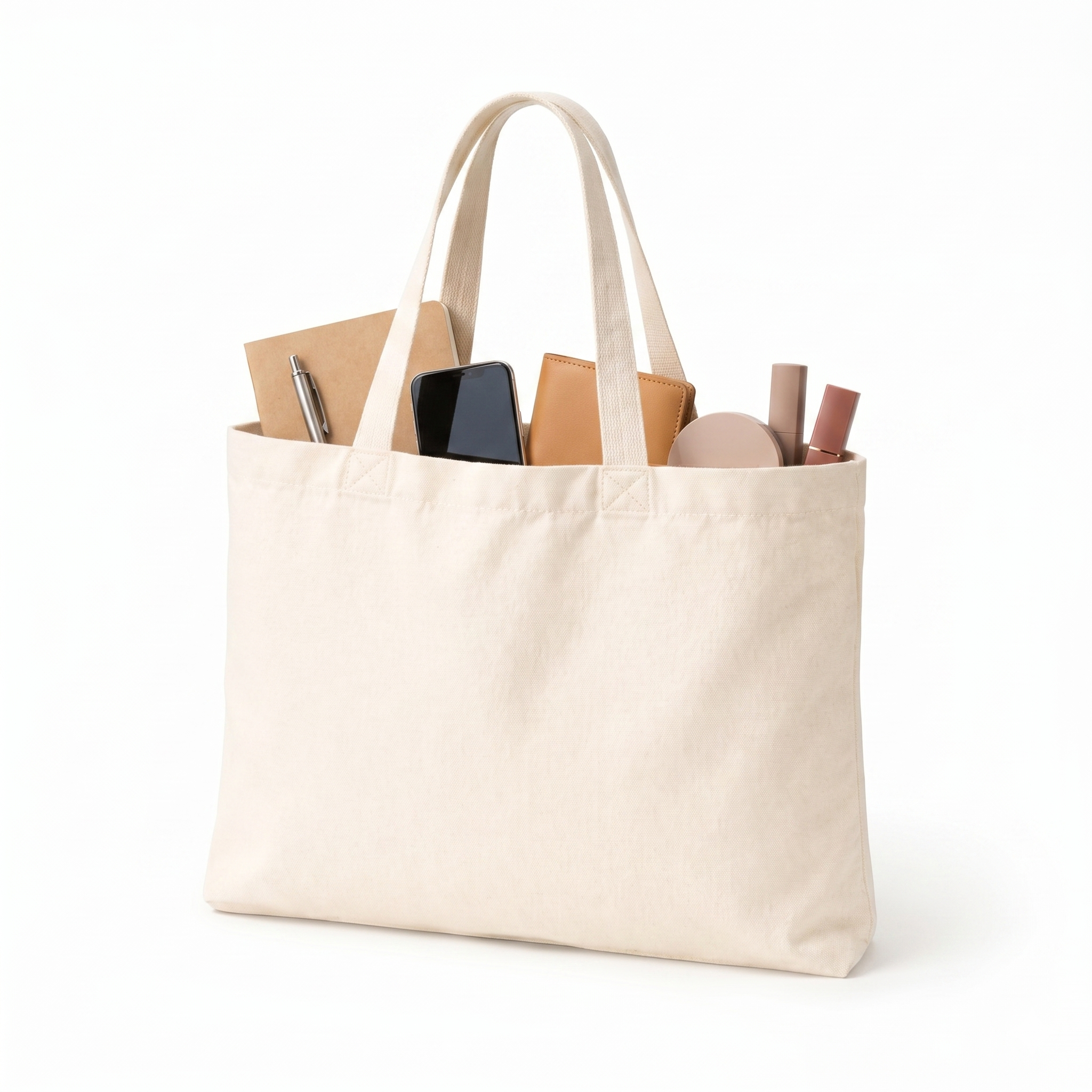 12x10 Inch Cotton Canvas Tote Bag