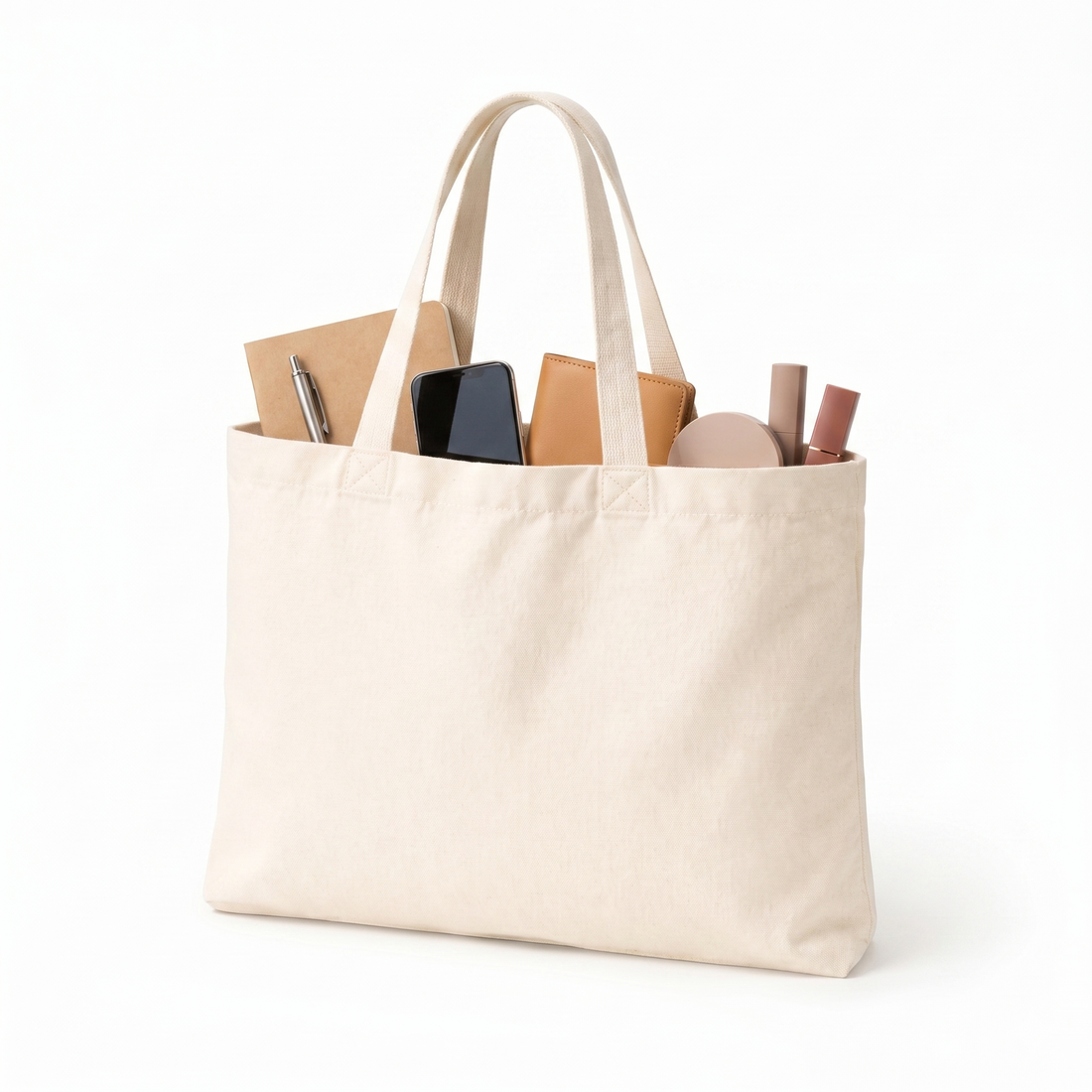 12x10 Inch Cotton Canvas Tote Bag