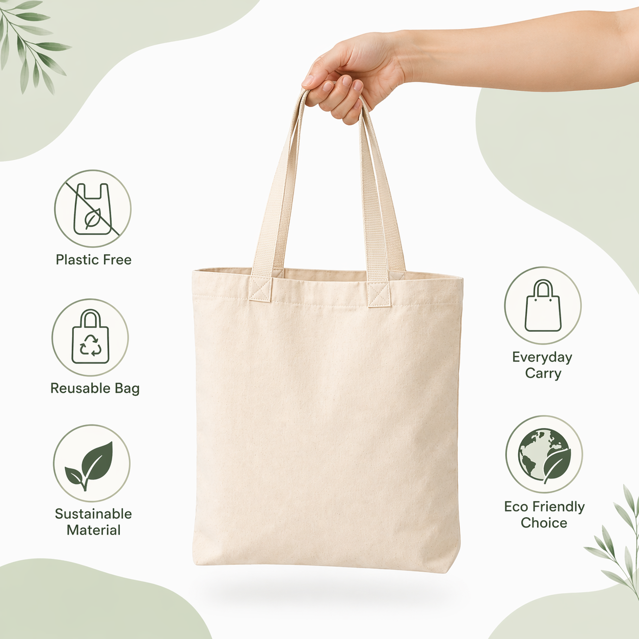 12x14 Inch Cotton Tote Bag | 150 GSM