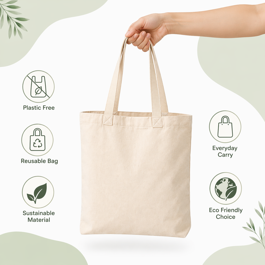 12x14 Inch Cotton Tote Bag | 150 GSM