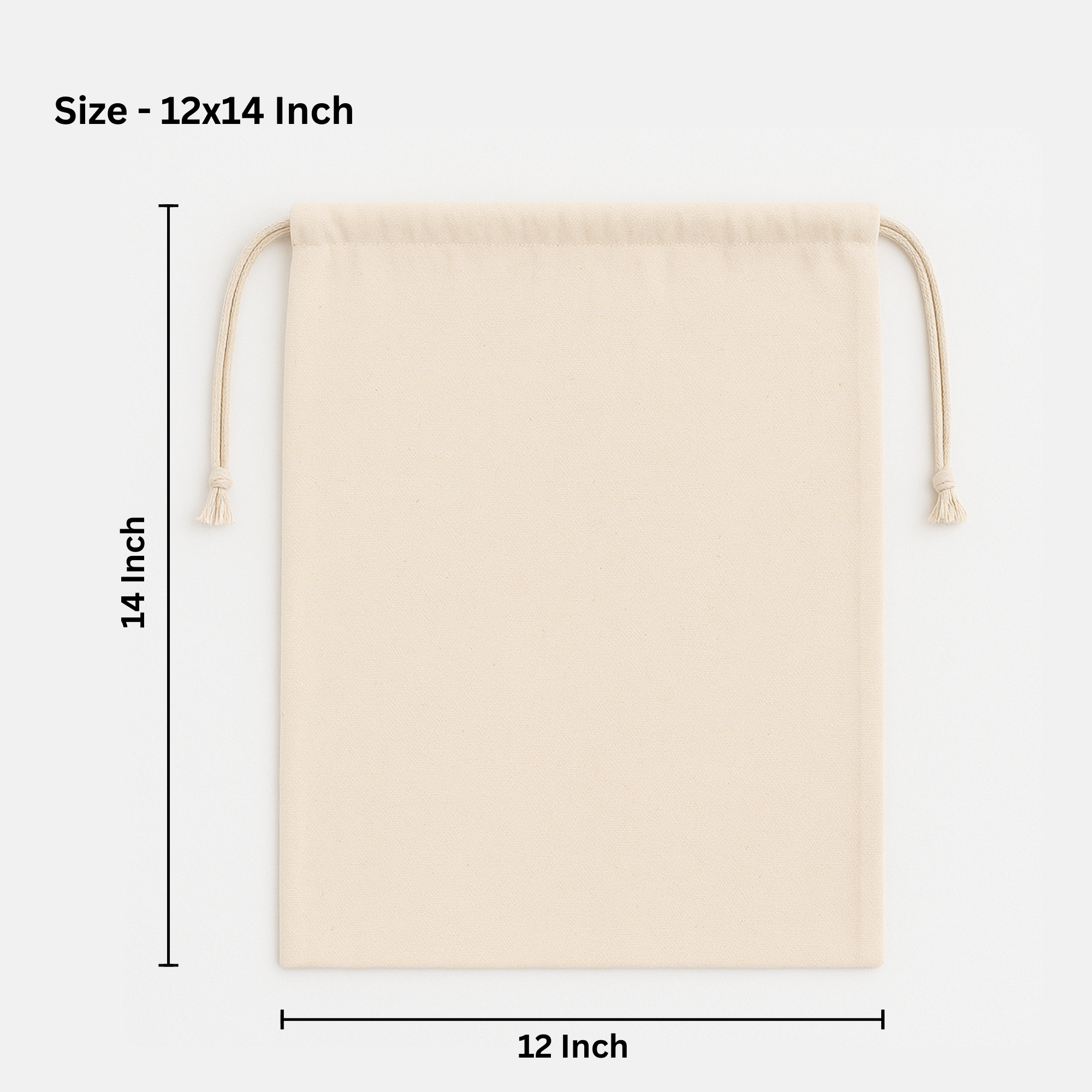 12x14 Inch Cotton Drawstring Pouch Bag