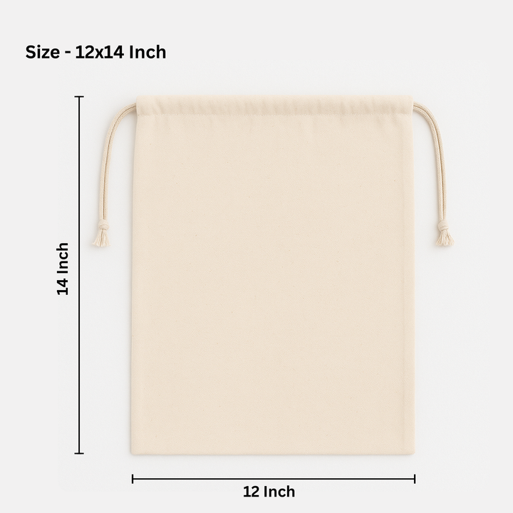 12x14 Inch Cotton Drawstring Pouch Bag