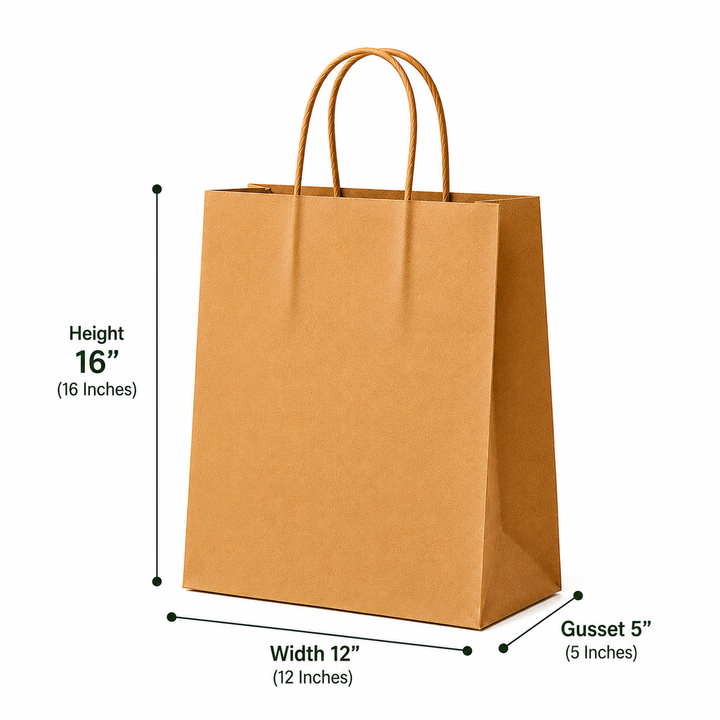 12x16x5 Kraft Paper Bag | 110 GSM