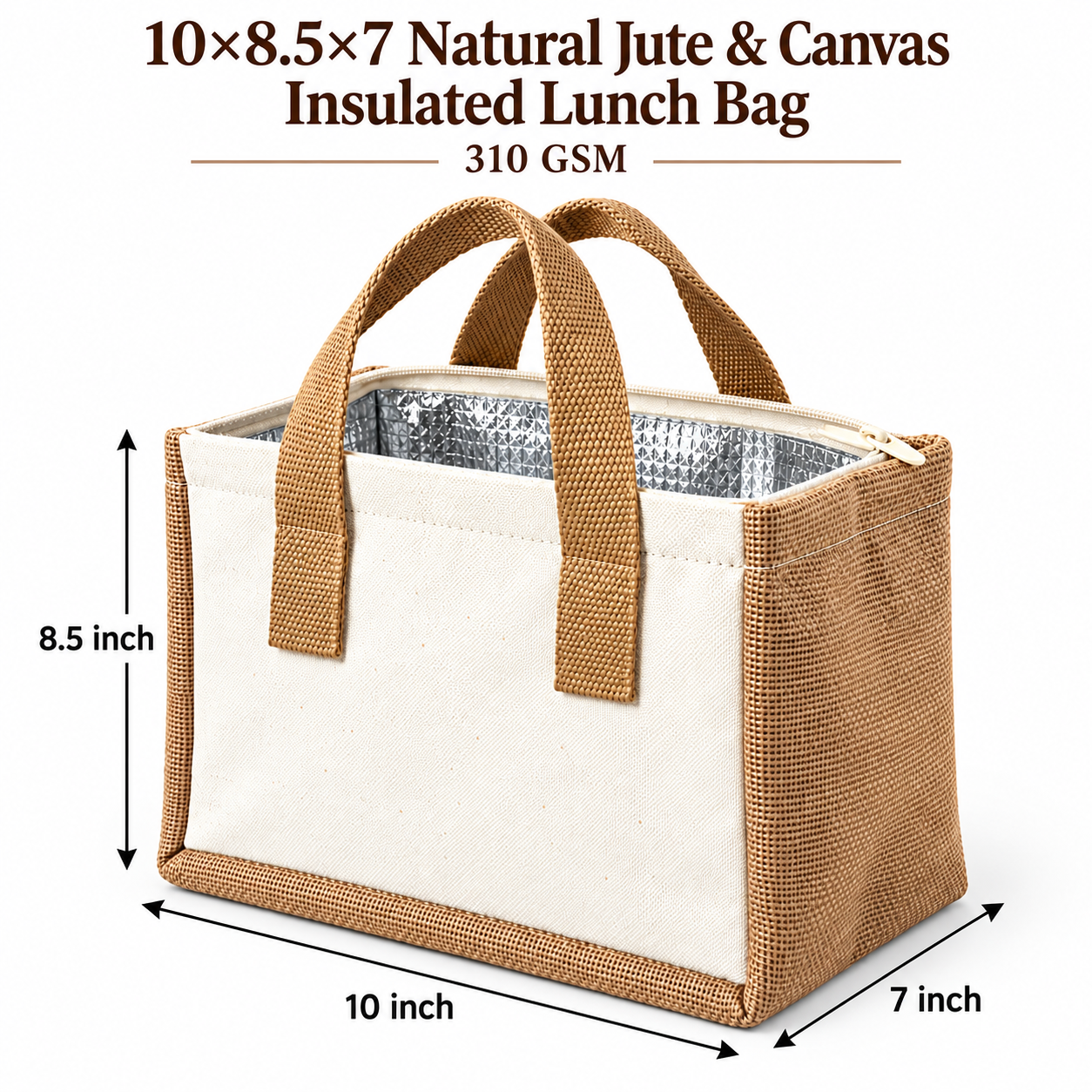 Insulated Jute Lunch Bag Sample Kit
