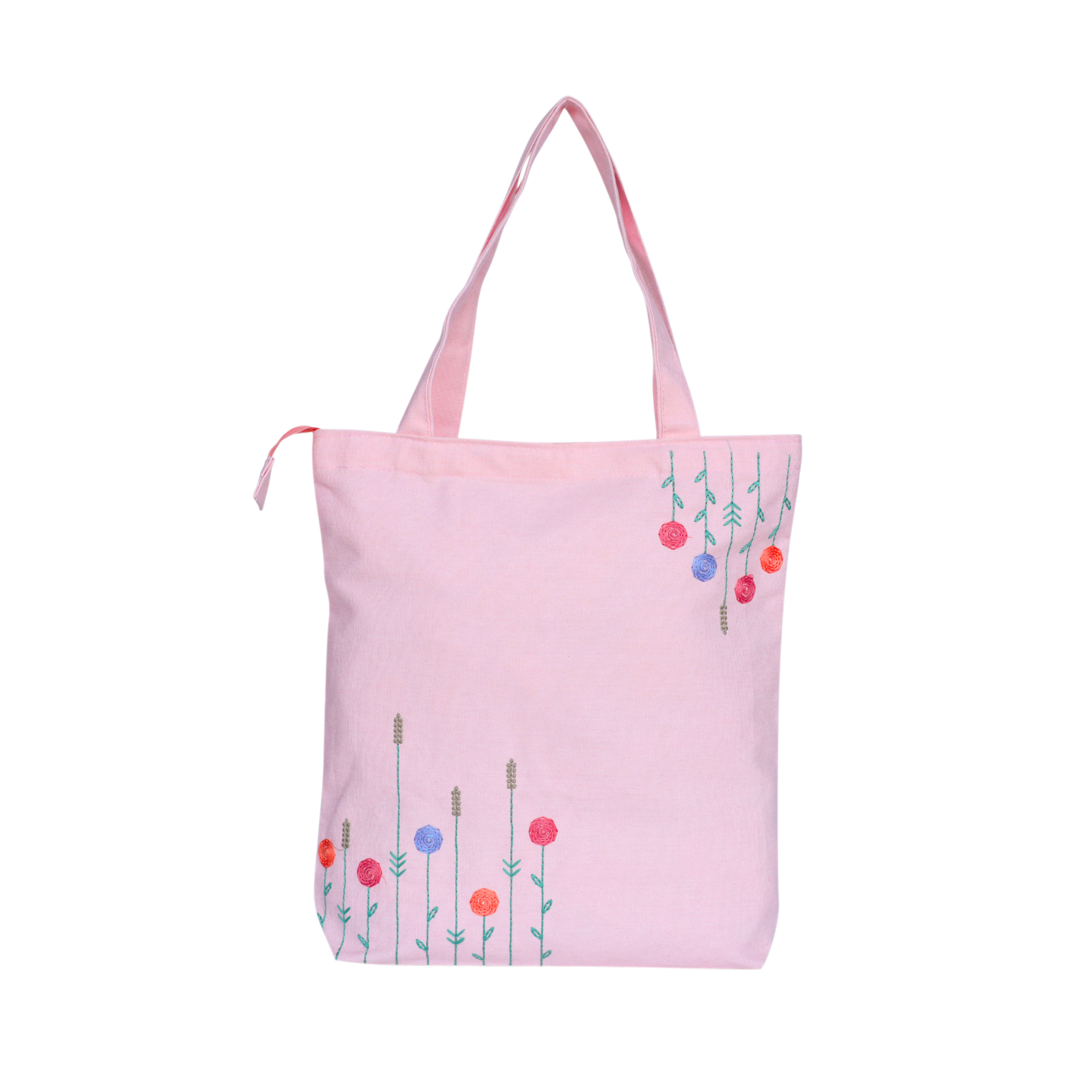 Blush Bloom Embroidered Tote