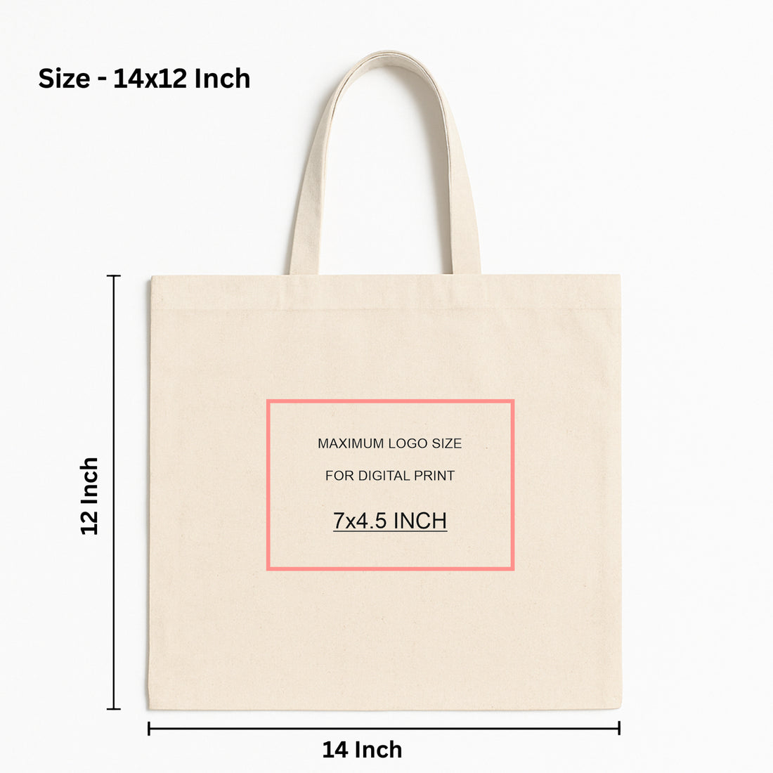 14x12  Inch Cotton Canvas Tote Bag