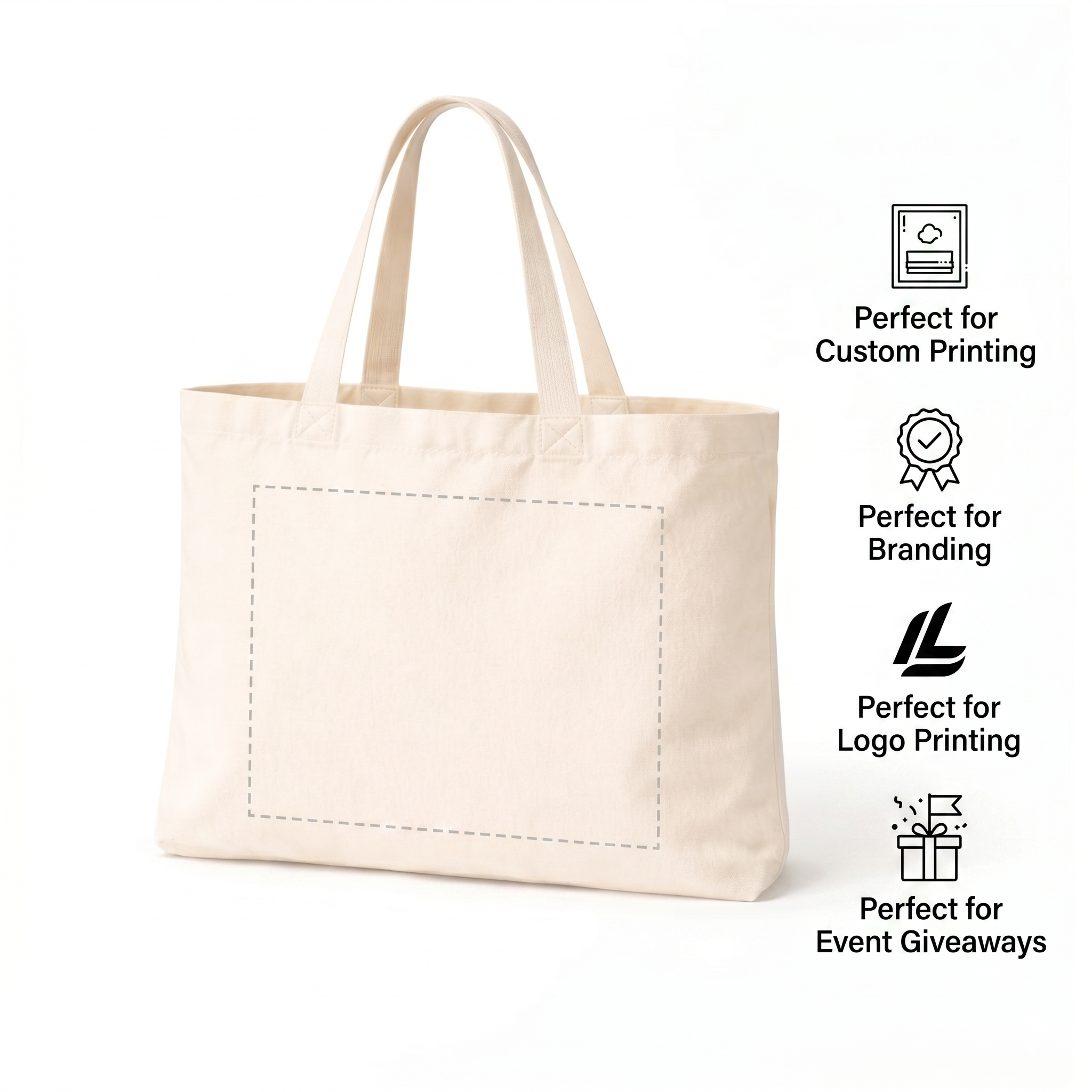 14x12  Inch Cotton Canvas Tote Bag