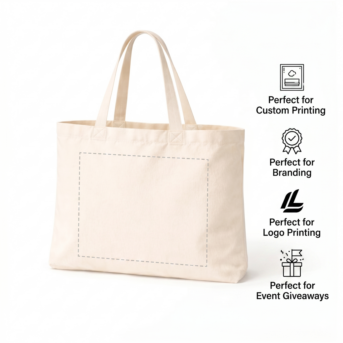 14x12  Inch Cotton Canvas Tote Bag