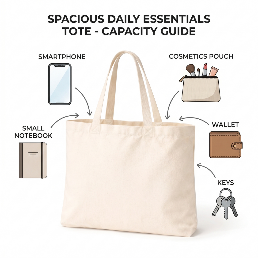 14x12  Inch Cotton Canvas Tote Bag