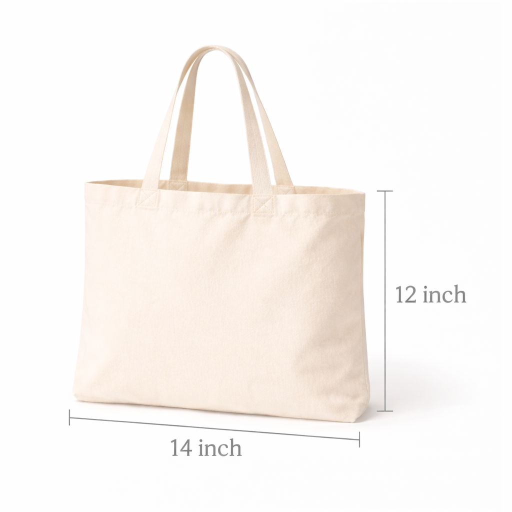 14x12  Inch Cotton Canvas Tote Bag