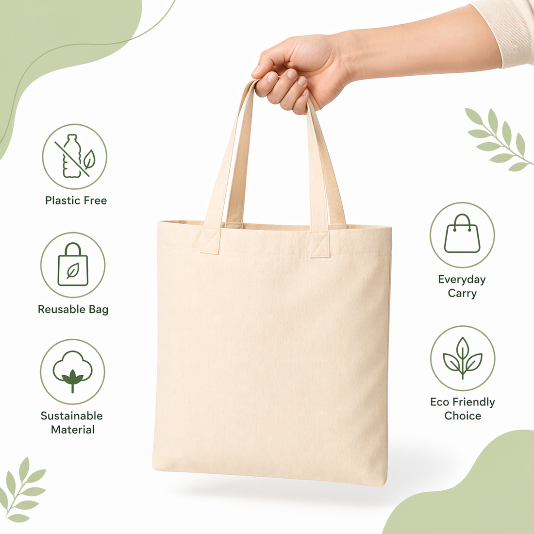 14x16 Inch Cotton Tote Bag | 150 GSM