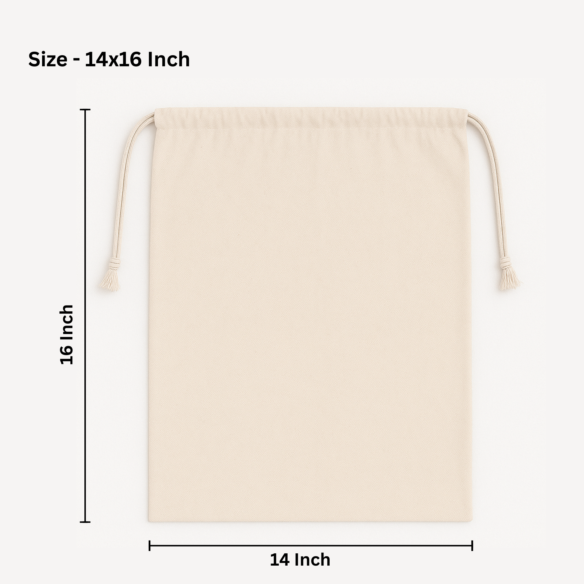 14x16 Inch Cotton Drawstring Pouch Bag