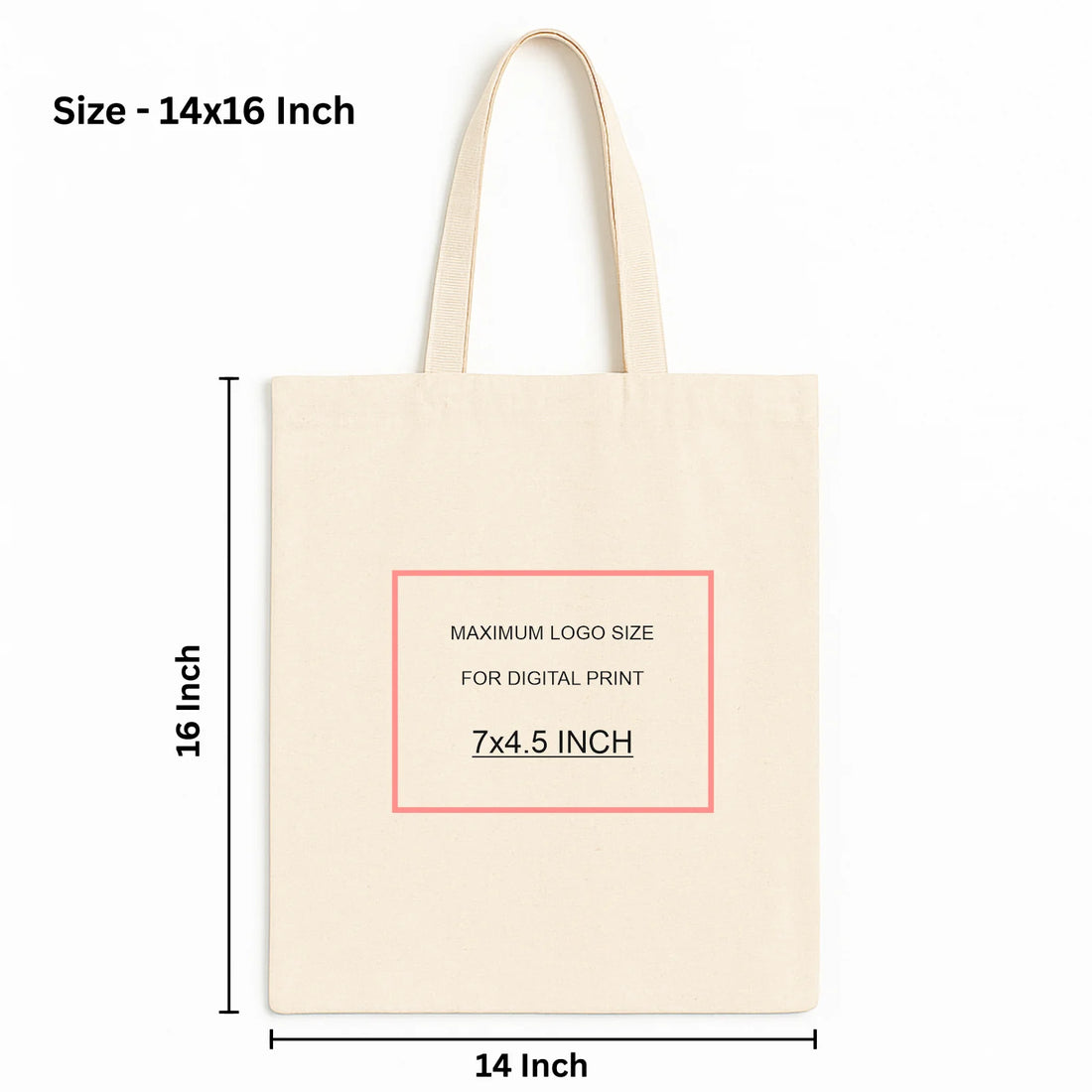 Custom 14x16 Inch Cotton Tote Bag | 220 GSM