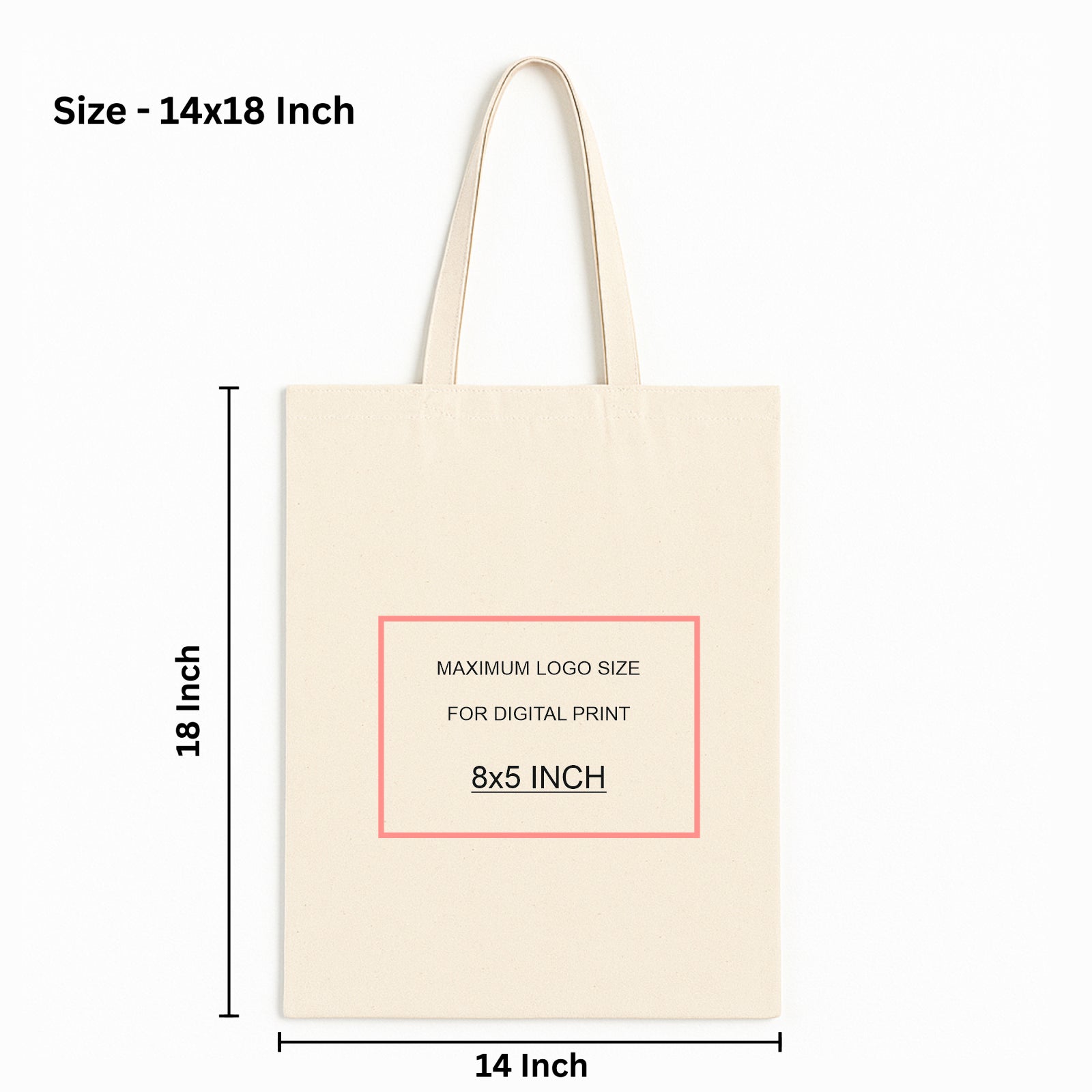 14x18 Inch Cotton Canvas Tote Bag