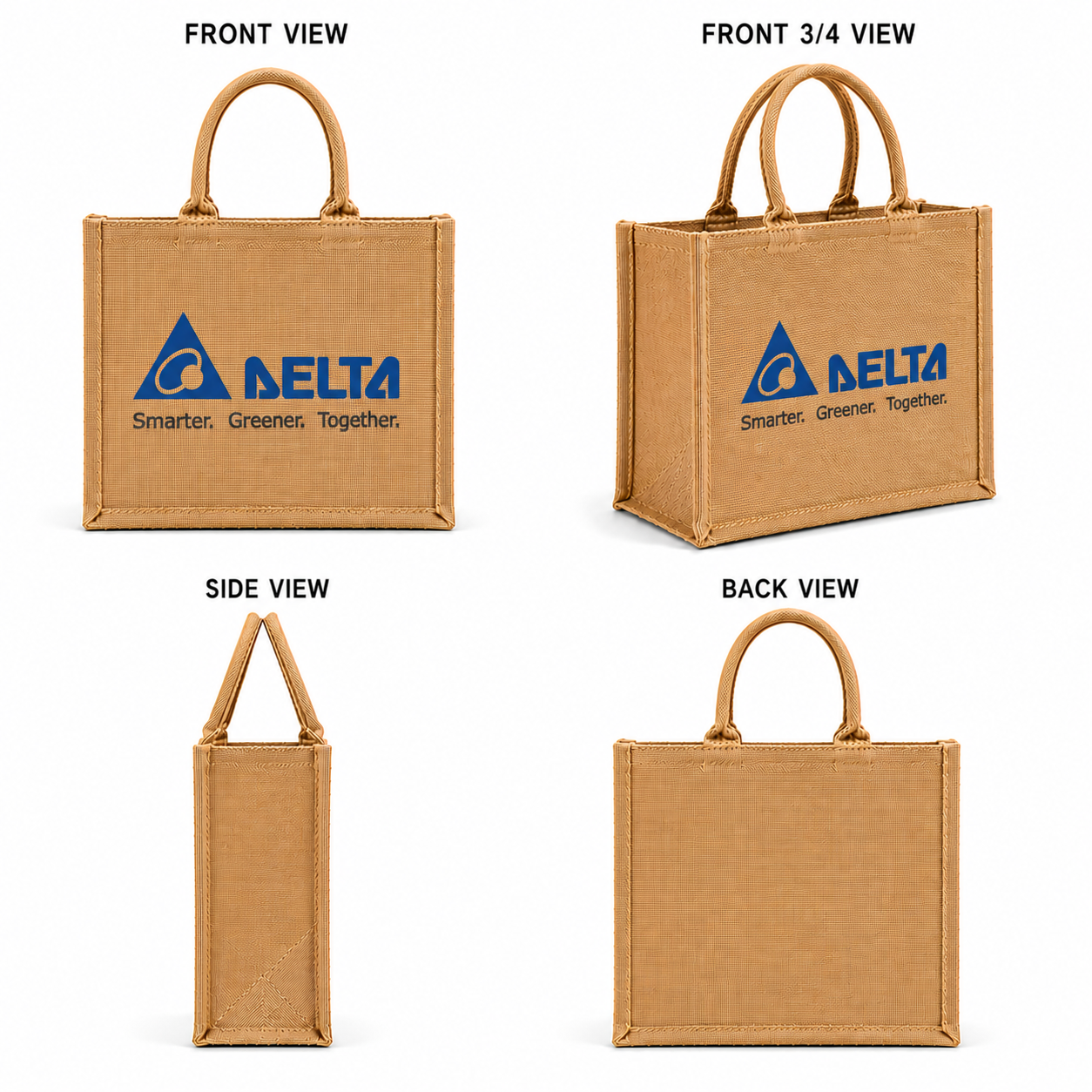 Custom 15×13×6 Natural Jute Tote Bag | 350 GSM