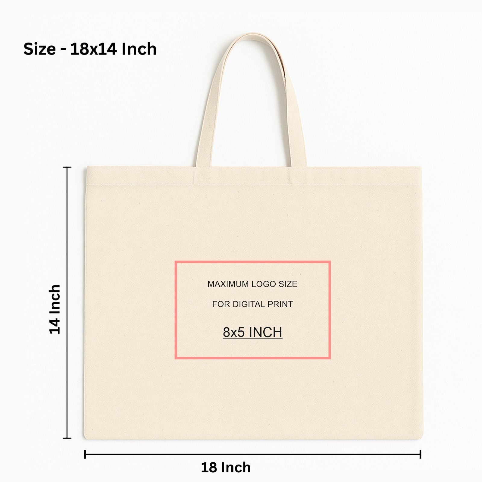 18x14 Inch Cotton Canvas Tote Bag