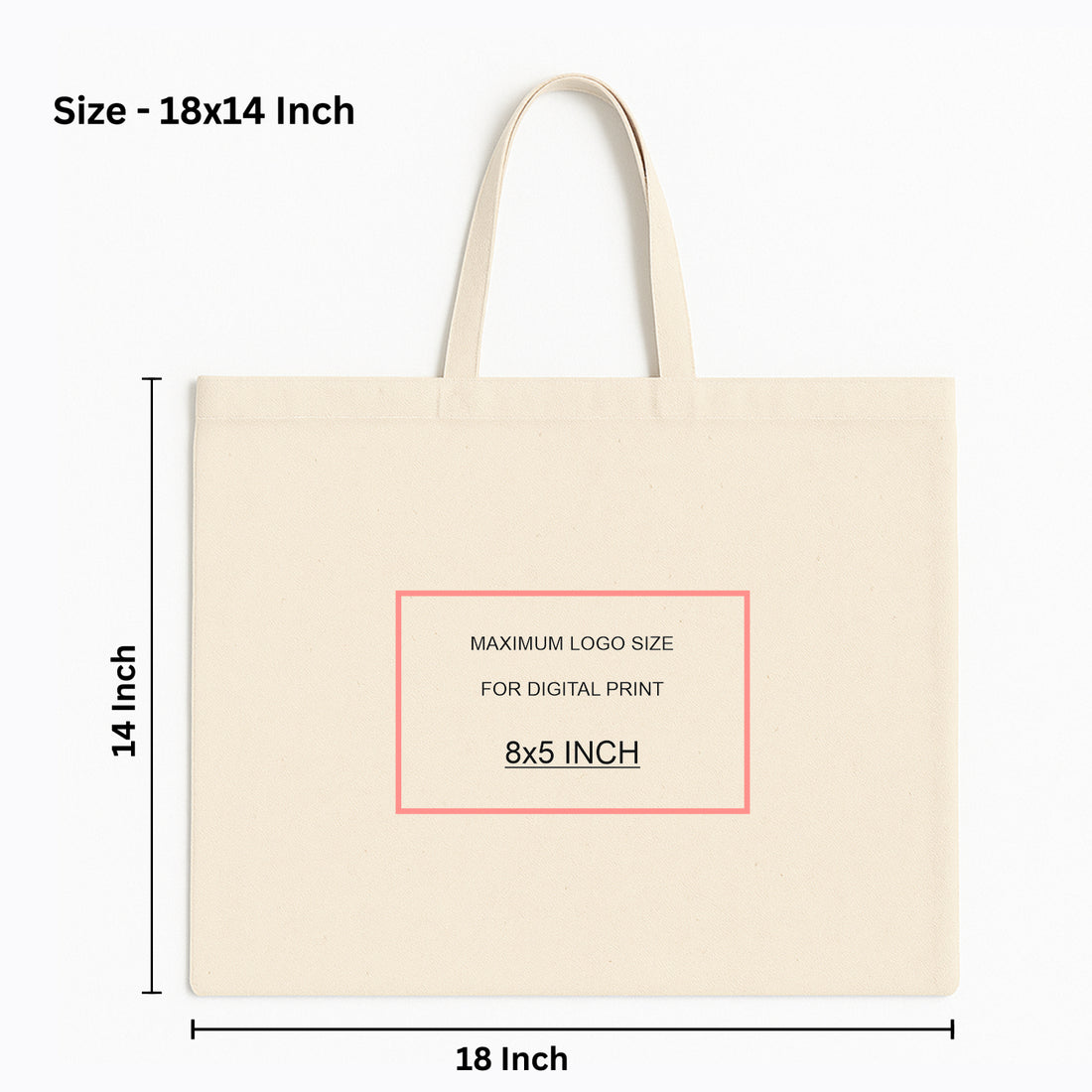 18x14 Inch Cotton Canvas Tote Bag