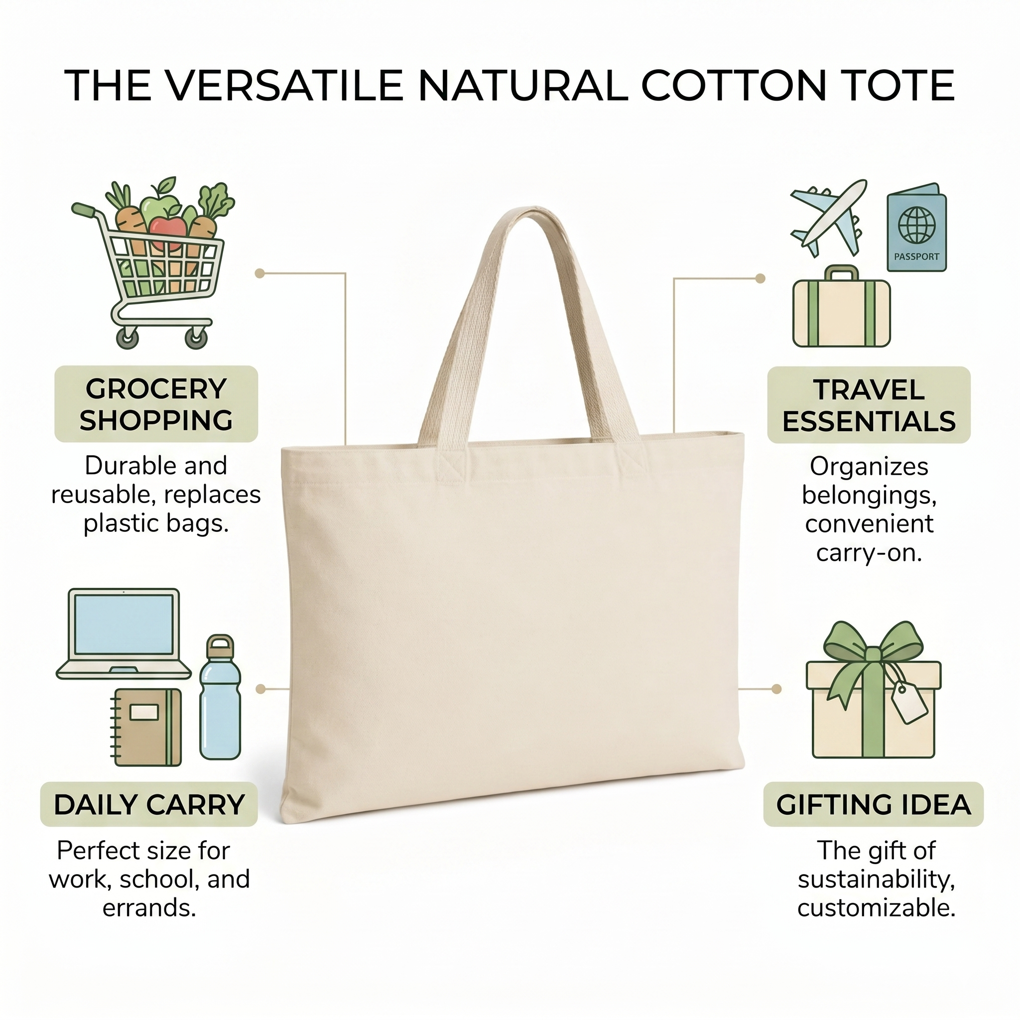 18x14 Inch Cotton Tote Bag | 150 GSM