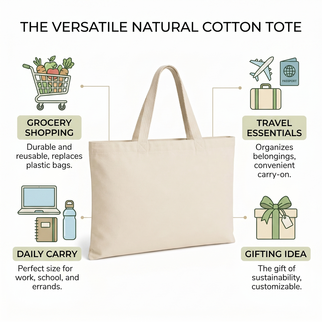 18x14 Inch Cotton Tote Bag | 150 GSM