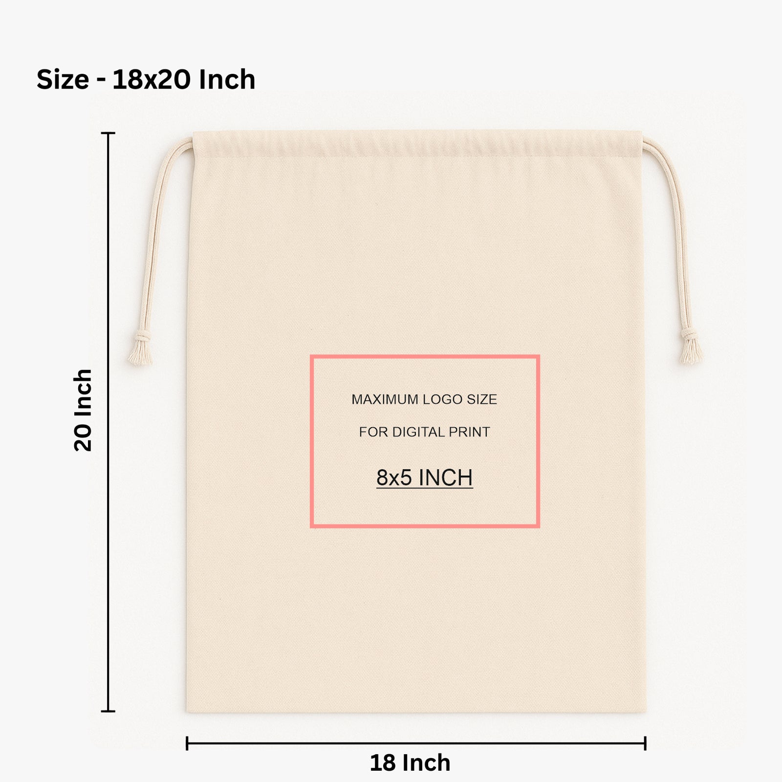 18x20 Inch Cotton Drawstring Pouch Bag