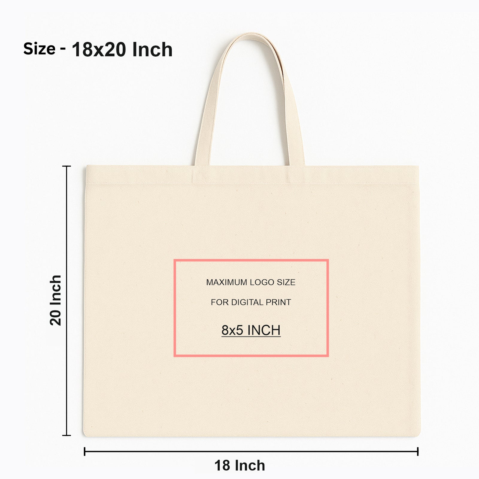 18x20 Inch Cotton Canvas Tote Bag
