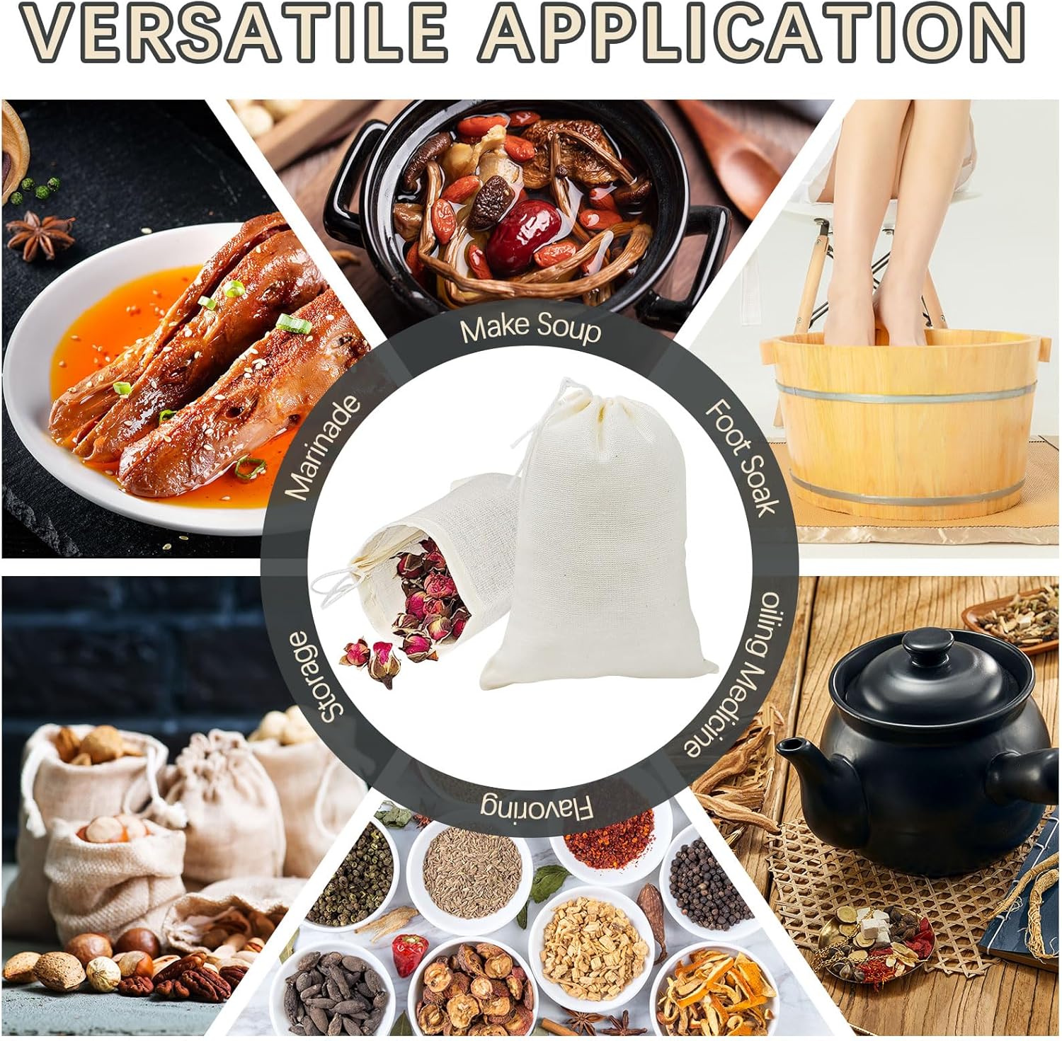 5x7 Inch Cotton Drawstring Pouch Bag