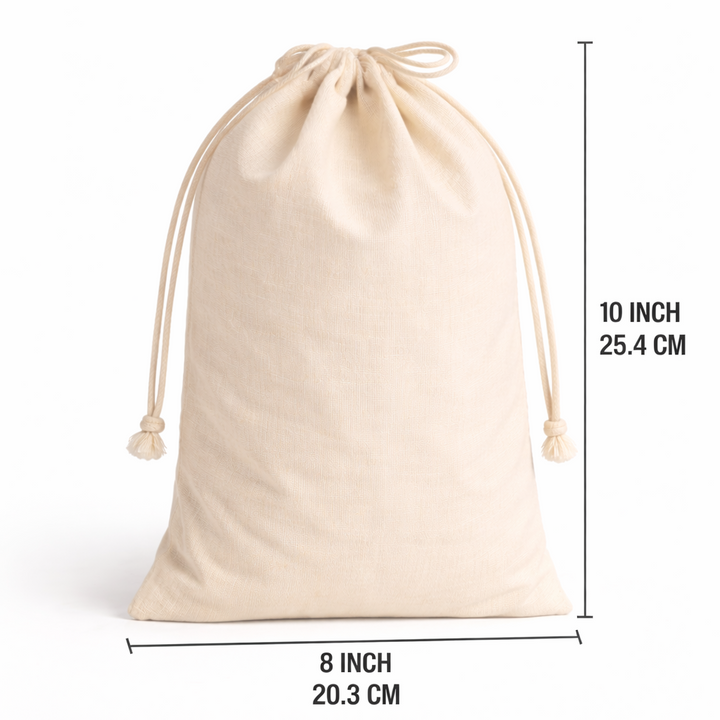 8x10 Inch Cotton Drawstring Bag | 150 GSM