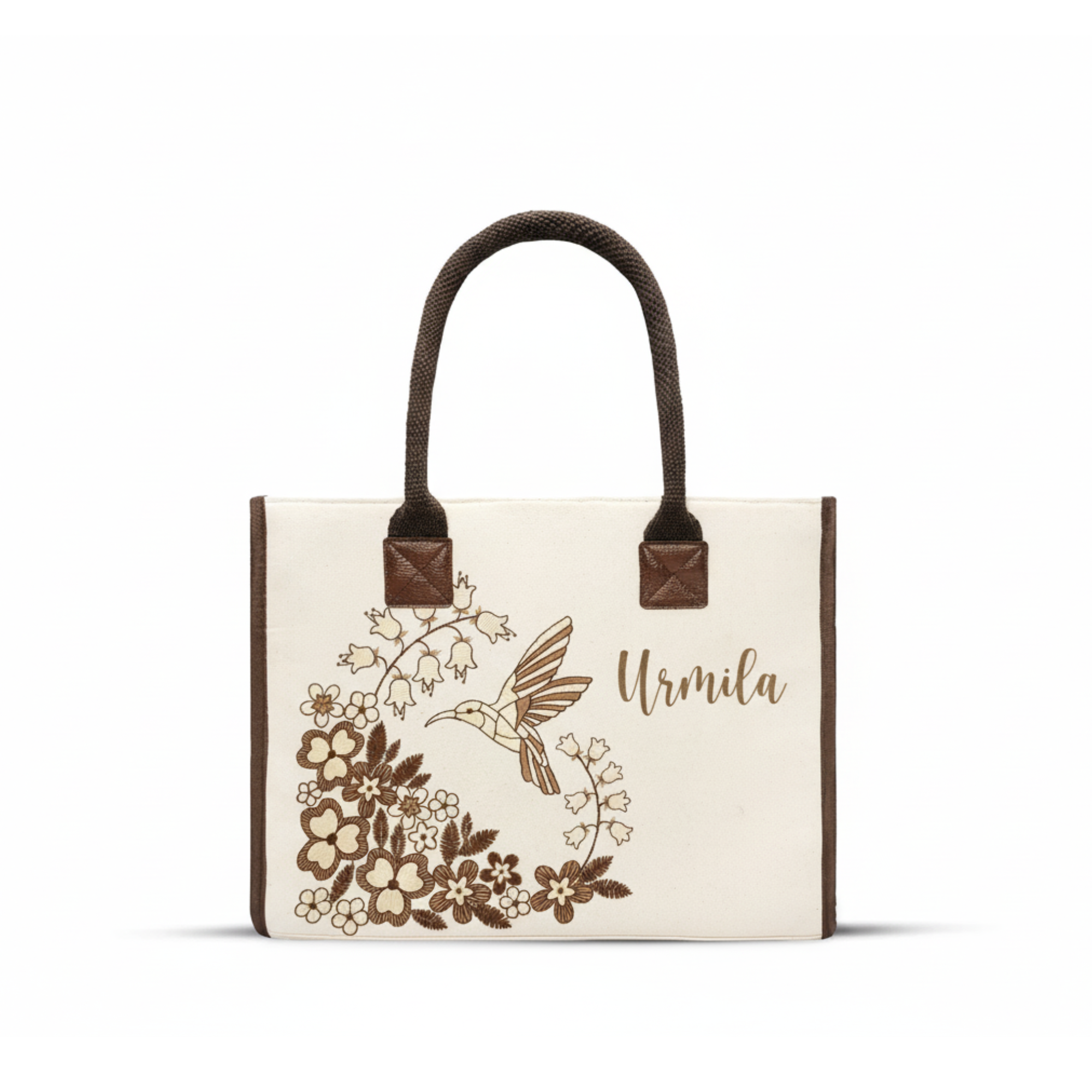 Personalised Humming Bird Bloom Tote Bag