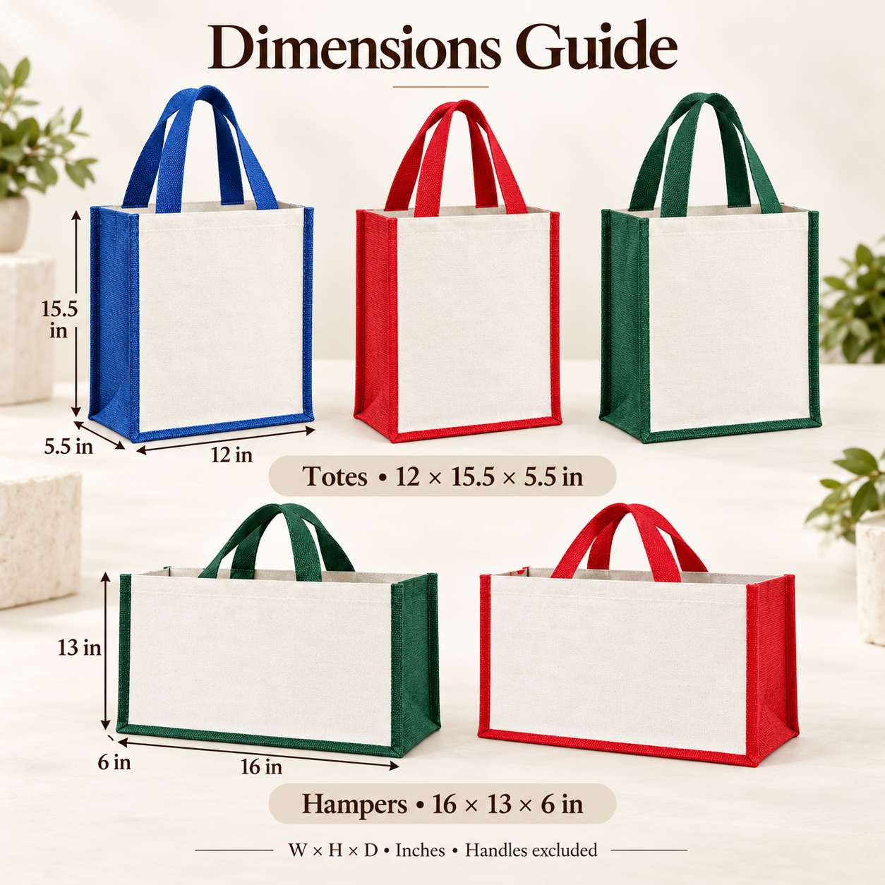 Coloured Laminated Jute Tote & Hamper Sample Kit