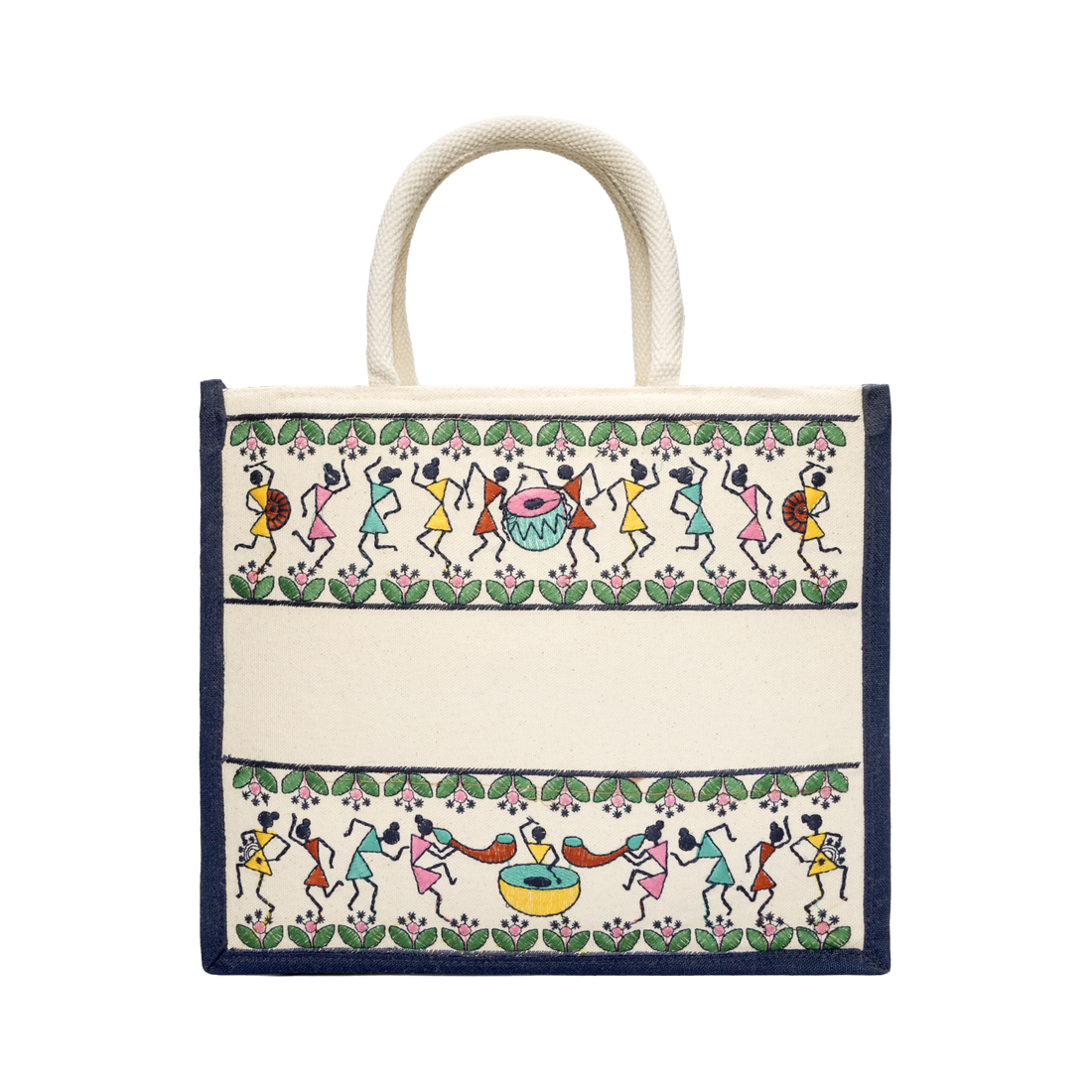 Warli Jute Hamper Bag