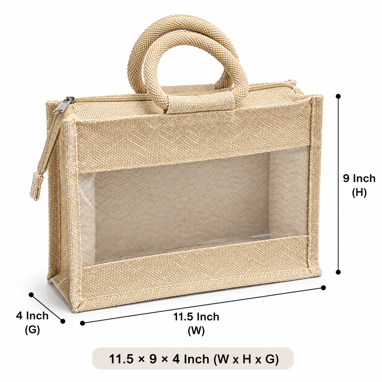 Wave Jute Bag with Window