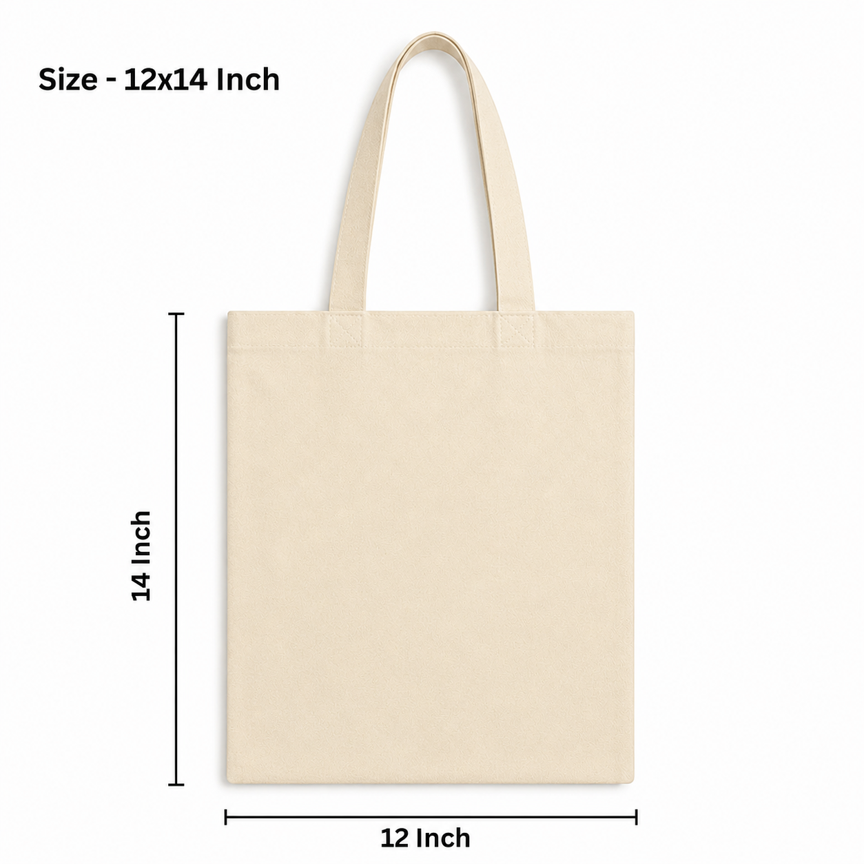Plain 12x14 Inch Cotton Tote Bag | 220 GSM