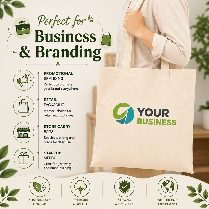 Custom 12x14 Inch Cotton Tote Bag | 220 GSM