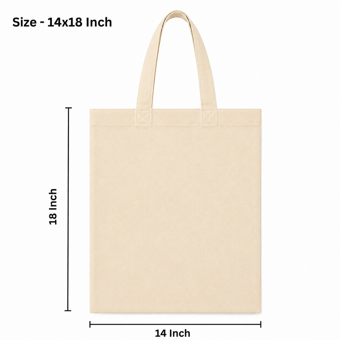 Plain 14x18 Inch Cotton Tote Bag | 220 GSM