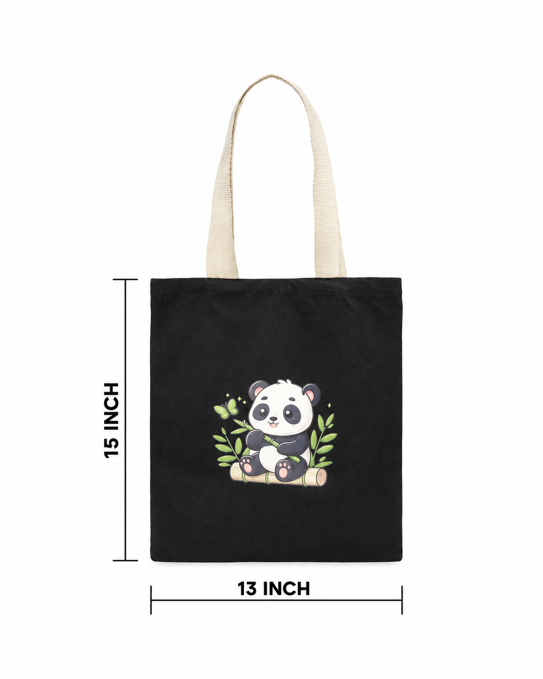 Black Panda Tote Bag