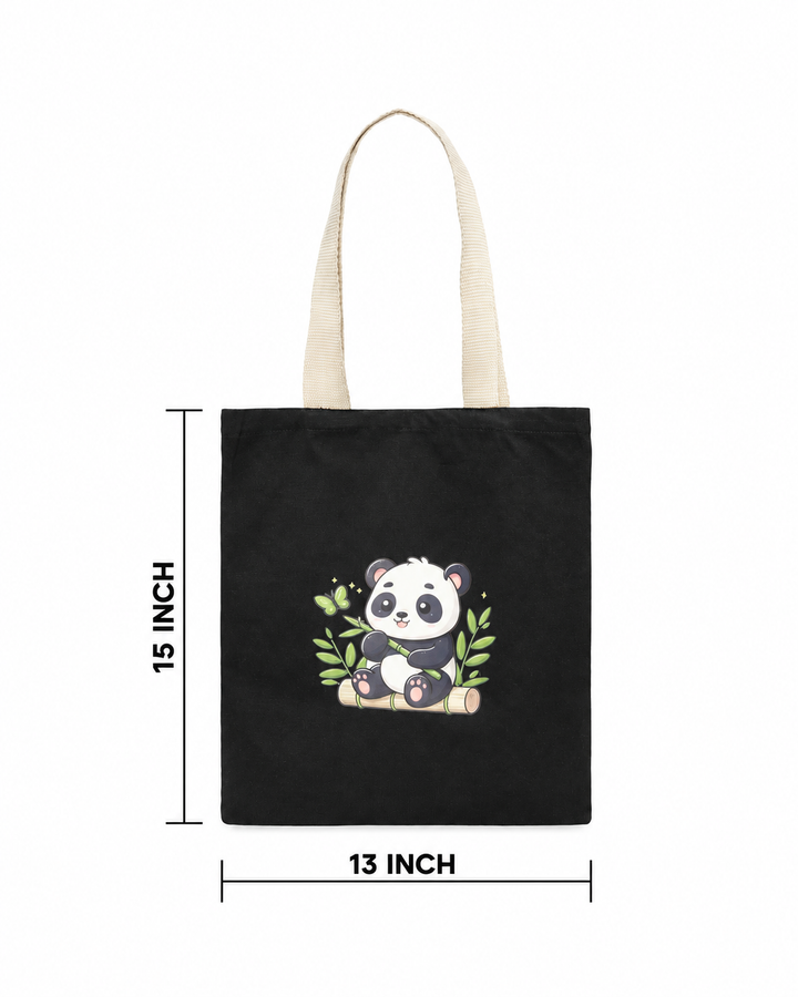 Black Panda Tote Bag