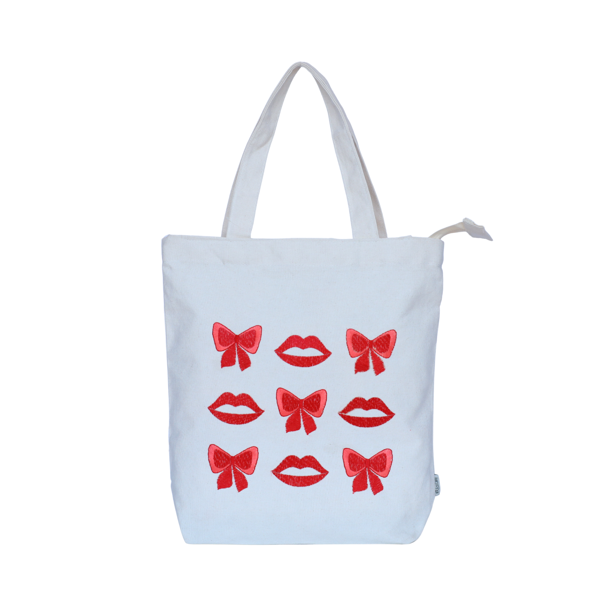 Lips & Bow Canvas Tote Bag