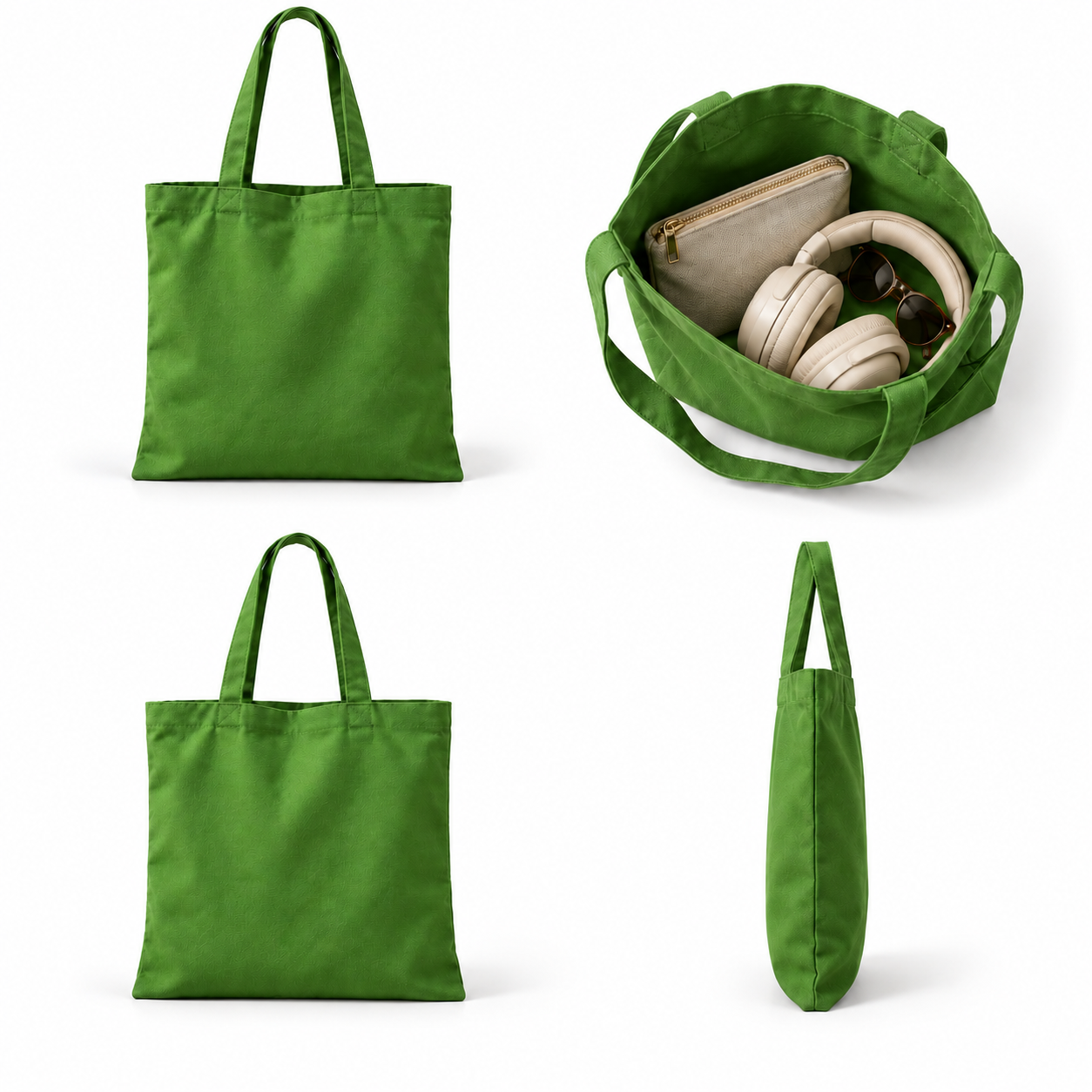 Plain 14.5x15.5 Olive Green Cotton Canvas Tote Bag | 350 GSM