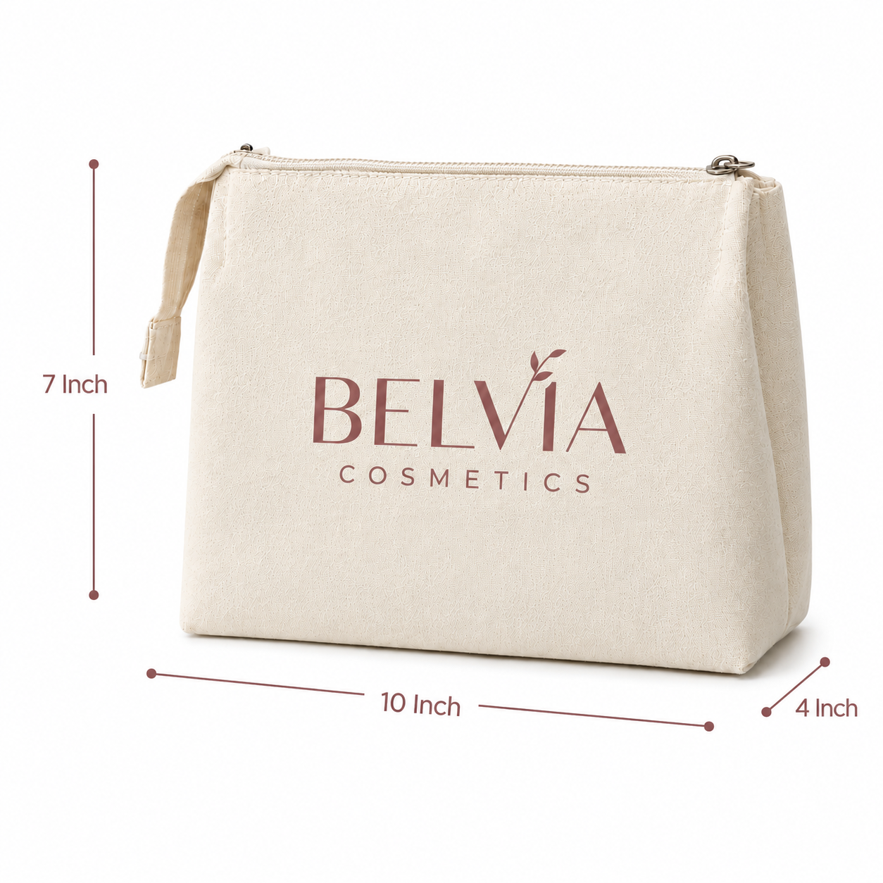 Custom 10×7×4 Canvas Zipper Pouch